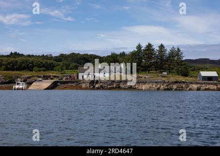 The Boathouse, Ulva Island de Mull Banque D'Images