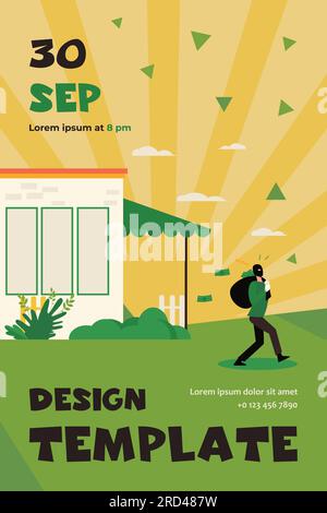 Homme se brisant dans la maison et le dérobant Illustration de Vecteur