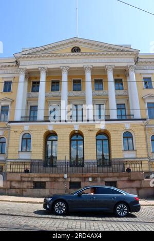 Cabinet du Premier ministre, Valtioneuvoston kanslia sur la place Senaatintori dans le centre d'Helsinki, Finlande Banque D'Images