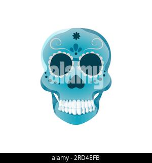 Jour du vecteur bleu mort crâne muerte. Illustration vectorielle Dia de los muertos Illustration de Vecteur