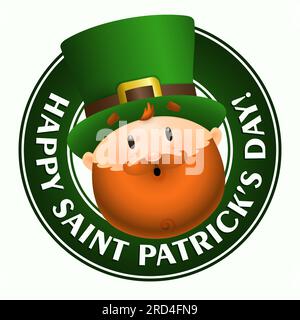 Joyeux lettrage Saint Patricks Day dans le cadre avec Leprechaun Illustration de Vecteur