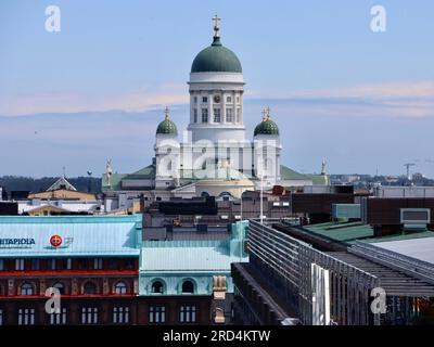 Cathédrale d'Helsinki (Tuomiokirkko) conçue par Carl Ludvig Engel sur la place du Sénat dans le centre d'Helsinki, en Finlande Banque D'Images