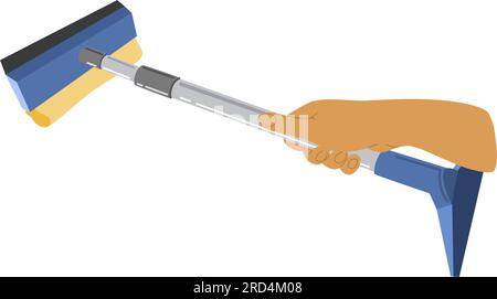 Les mains des gens faisant la routine de nettoyage de la maison gros plan illustration vectorielle. Paume avec vadrouille de nettoyage dessin plat isolé Illustration de Vecteur