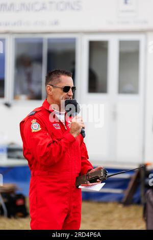 Royal International Air Tattoo, RAF Fairford, 16 juillet 2023. Chef de l'escadron Red Arrows Graeme Muscat. Banque D'Images