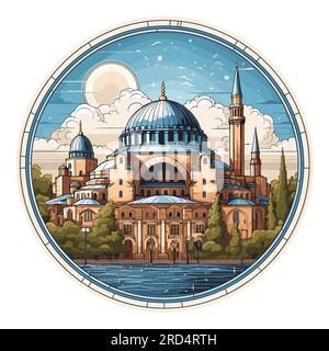 Hagia Sophia. Hagia Sophia illustration dessinée à la main. Illustration de dessin animé de style doodle vectoriel Illustration de Vecteur