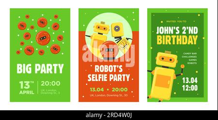 Jeu de cartes d'invitation de fête Illustration de Vecteur