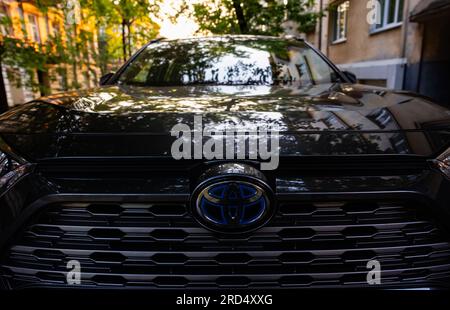 Lviv, Ukraine - 15 juillet 2023 : gros plan de la voiture Toyota Banque D'Images