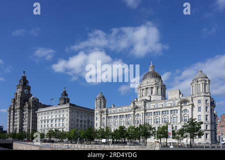 Three Graces, Liverpool, Angleterre, Grande-Bretagne Banque D'Images