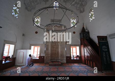 La mosquée Hacerzade Ibrahim Bey a été construite en 1406 à Malkara, en Turquie. Banque D'Images