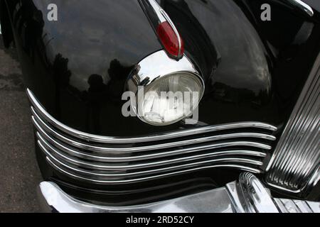 Gros plan d'une voiture d'époque lors d'une exposition à Erevan, Arménie Banque D'Images