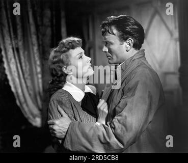 Martha Scott, Trevor Howard, sur le plateau du film, "So Well Remembered", RKO radio Pictures, 1947 Banque D'Images