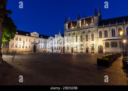 Stadhuis et Brugse Vrije, Hôtel de ville et Palais de justice, Bruges, Belgique Banque D'Images