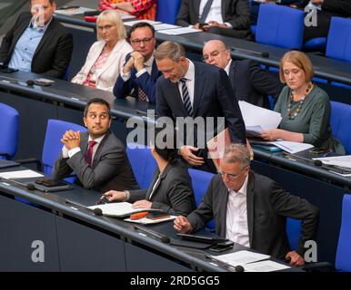 Christian Lindner Ministre des Finances de la République fédérale d'Allemagne (FDP), à droite, 2e rangée : Lisa Paus, Ministre fédérale des Affaires familiales Banque D'Images