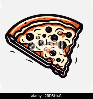 Tranche de pizza. Illustration vectorielle clip art avec des dégradés simples. Le tout en une seule couche. Illustration de Vecteur