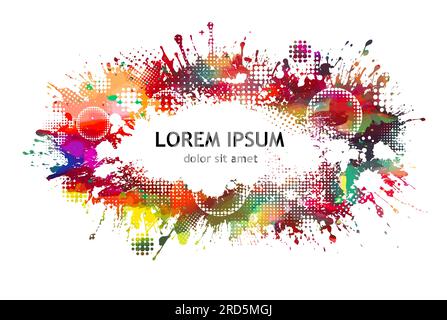 tache colorée sur un fond blanc. Cadre multicolore pour le texte à partir de traits de peinture. Illustration vectorielle Illustration de Vecteur