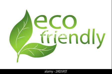 Logo vert écologique sur fond blanc ou transparent avec des feuilles vertes. Le concept d'écologie verte, écologie propre, environnement Illustration de Vecteur