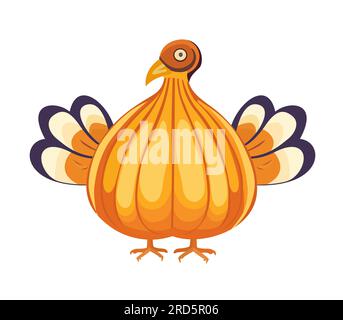 Mignonne dinde de Thanksgiving. Illustration vectorielle EPS10 Illustration de Vecteur