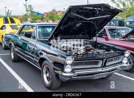 Un coupé Pontiac GTO exposé à Homestead, Pennsylvanie, États-Unis Banque D'Images