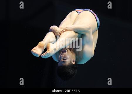 Fukuoka, Japon. 19 juillet 2023. Haruki Suyama (JPN) plongée : Championnats du monde aquatiques Fukuoka 2023 3m Springboard ronde préliminaire masculine à la piscine préfectorale de Fukuoka à Fukuoka, Japon . Crédit : YUTAKA/AFLO SPORT/Alamy Live News Banque D'Images