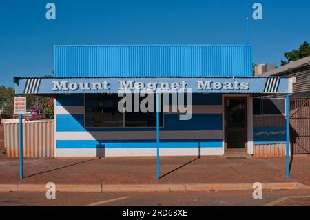 Boutiques dans la ville isolée de Mount Magnet, dans l'Outback australien, en Australie occidentale Banque D'Images