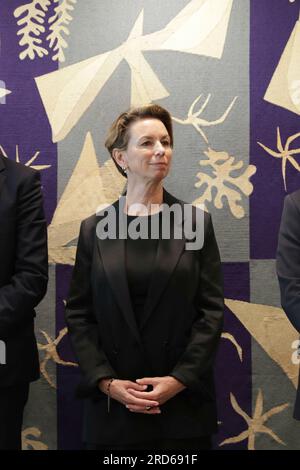 Nations Unies, New York, Etats-Unis, juillet 17 2023 - le Secrétaire général Antonio Guterres (3e en partant de la gauche, devant) rencontre des membres du Comité européen des régions et des membres du Comité économique et social européen. Aujourd'hui au Siège de l'Organisation des Nations Unies à New York. Photo : Giadas Papini Rampelotto/EuropaNewswire Banque D'Images