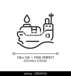 Icône linéaire du navire pétrolier Illustration de Vecteur