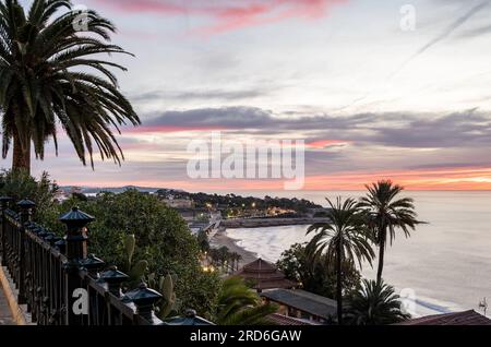 Vue seascape depuis le balcon d'observation à Tarragone, Catalogne, Espagne Banque D'Images