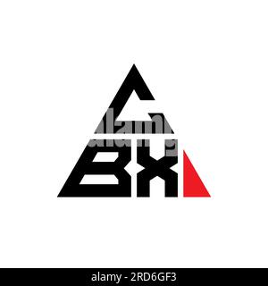 Logo CBX lettre triangle avec forme de triangle. Monogramme de logo triangle CBX. Modèle de logo vecteur triangle CBX avec couleur rouge. CBX triangul Illustration de Vecteur