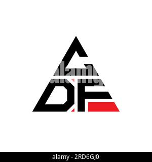 Logo de lettre triangle CDF avec forme de triangle. Monogramme de conception de logo triangle CDF. Modèle de logo vecteur triangle CDF avec couleur rouge. CDF triangul Illustration de Vecteur