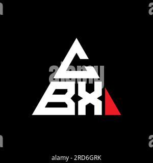 Logo CBX lettre triangle avec forme de triangle. Monogramme de logo triangle CBX. Modèle de logo vecteur triangle CBX avec couleur rouge. CBX triangul Illustration de Vecteur