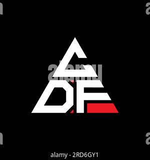 Logo de lettre triangle CDF avec forme de triangle. Monogramme de conception de logo triangle CDF. Modèle de logo vecteur triangle CDF avec couleur rouge. CDF triangul Illustration de Vecteur