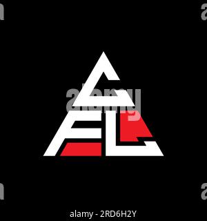 Logo de lettre triangle CFL avec forme de triangle. Monogramme de logo triangle CFL. Modèle de logo vectoriel triangle CFL avec couleur rouge. CFL triangul Illustration de Vecteur