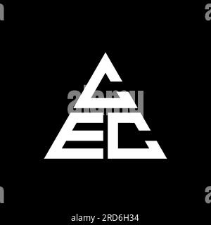Logo lettre triangle CEC en forme de triangle. Monogramme de logo triangle CEC. Modèle de logo vecteur triangle CEC avec couleur rouge. CEC triangul Illustration de Vecteur