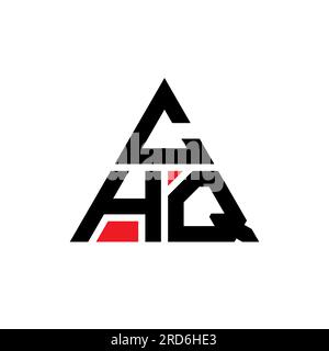 Logo de lettre triangle CHQ avec forme de triangle. Monogramme de conception de logo de triangle CHQ. Modèle de logo vectoriel de triangle CHQ avec la couleur rouge. CHQ triangul Illustration de Vecteur