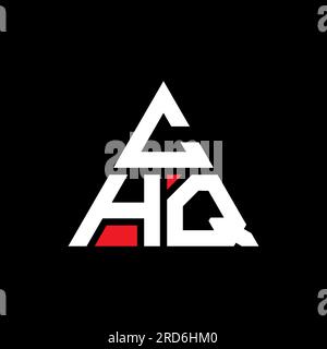 Logo de lettre triangle CHQ avec forme de triangle. Monogramme de conception de logo de triangle CHQ. Modèle de logo vectoriel de triangle CHQ avec la couleur rouge. CHQ triangul Illustration de Vecteur