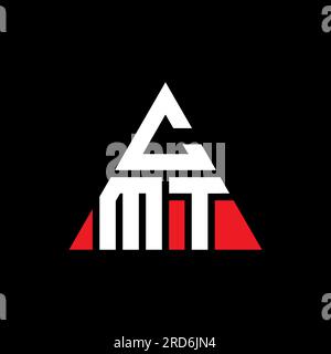 Logo de lettre triangle CMT avec forme de triangle. Monogramme de conception de logo triangle CMT. Modèle de logo vecteur triangle CMT avec couleur rouge. CMT triangul Illustration de Vecteur