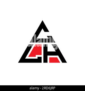 Logo de lettre triangle CLH avec forme de triangle. Monogramme de logo triangle CLH. Modèle de logo vecteur triangle CLH avec couleur rouge. CLH triangul Illustration de Vecteur