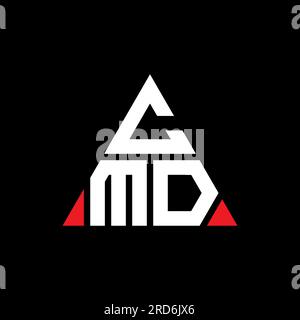 Design de logo de lettre triangle CMD avec forme de triangle. Monogramme de conception de logo triangle CMD. Modèle de logo vecteur triangle CMD avec la couleur rouge. CMD triangul Illustration de Vecteur