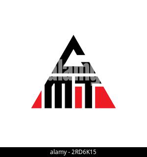 Logo de lettre triangle CMT avec forme de triangle. Monogramme de conception de logo triangle CMT. Modèle de logo vecteur triangle CMT avec couleur rouge. CMT triangul Illustration de Vecteur