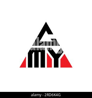 Logo de lettre triangle CMY avec forme de triangle. Monogramme de logo triangle CMY. Modèle de logo vectoriel triangle CMY avec couleur rouge. CMY triangul Illustration de Vecteur