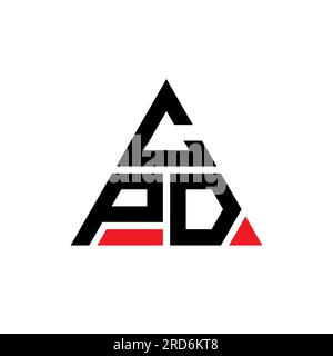 Logo de lettre triangle CPD avec forme de triangle. Monogramme de logo triangle CPD. Modèle de logo vecteur triangle CPD avec couleur rouge. CPD triangul Illustration de Vecteur