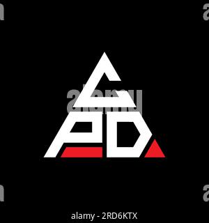 Logo de lettre triangle CPD avec forme de triangle. Monogramme de logo triangle CPD. Modèle de logo vecteur triangle CPD avec couleur rouge. CPD triangul Illustration de Vecteur