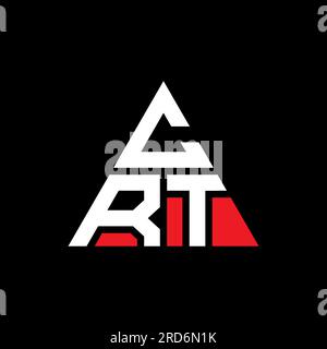 Logo de lettre triangulaire CRT en forme de triangle. Monogramme de logo triangle CRT. Modèle de logo vecteur triangle CRT avec couleur rouge. Triangul CRT Illustration de Vecteur