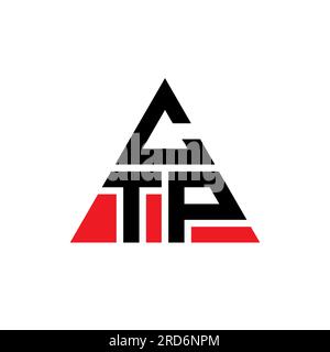 Logo de lettre triangle CTP avec forme de triangle. Monogramme de logo triangle CTP. Modèle de logo vecteur triangle CTP avec couleur rouge. CTP triangul Illustration de Vecteur