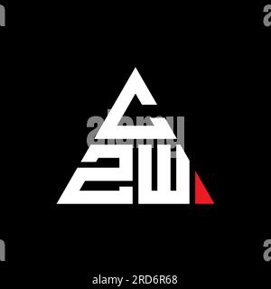 Design de logo de lettre triangle CZW avec forme de triangle. Monogramme de conception de logo de triangle CZW. Modèle de logo vecteur triangle CZW avec couleur rouge. CZW triangul Illustration de Vecteur