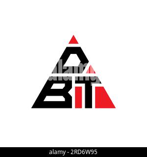 Design de logo lettre triangle DBT avec forme de triangle. Monogramme de logo triangle DBT. Modèle de logo vectoriel triangle DBT avec couleur rouge. DBT triangul Illustration de Vecteur