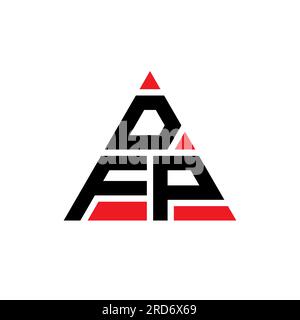 Logo de lettre triangle DFP avec forme de triangle. Monogramme de logo triangle DFP. Modèle de logo vectoriel triangle DFP avec couleur rouge. DFP triangul Illustration de Vecteur