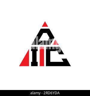 Logo en forme de triangle DIC. Monogramme à logo triangulaire pour centralisateur informatique de bord. Modèle de logo vecteur triangle DIC avec couleur rouge. DIC triangul Illustration de Vecteur