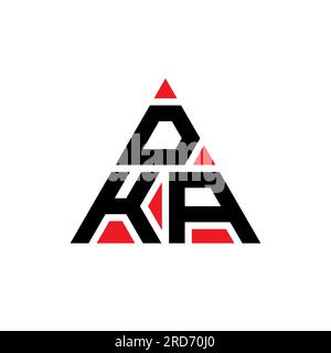Logo de lettre triangle DKA avec forme de triangle. Monogramme de logo triangle DKA. Modèle de logo vecteur triangle DKA avec couleur rouge. Dka triangul Illustration de Vecteur