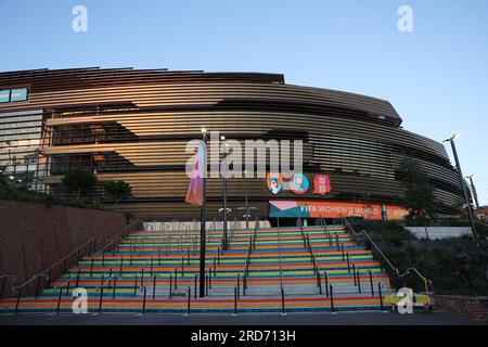 Sydney, Australie. 19 juillet 2023. Une vue générale du stade de football de Sydney, connu commercialement sous le nom de stade Allianz, avant la coupe du monde féminine de la FIFA 2023 qui débutera le 20 juillet, organisée conjointement par l'Australie et la Nouvelle-Zélande. Crédit : Isabel Infantes/Empics/Alamy Live News Banque D'Images